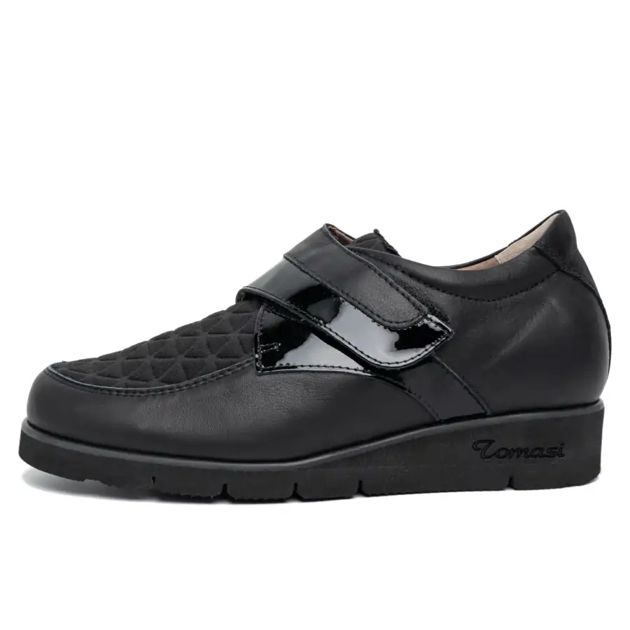 Lia Velcro Vitello Nero scarpa donna Tomasi Shop con plantare estraibile