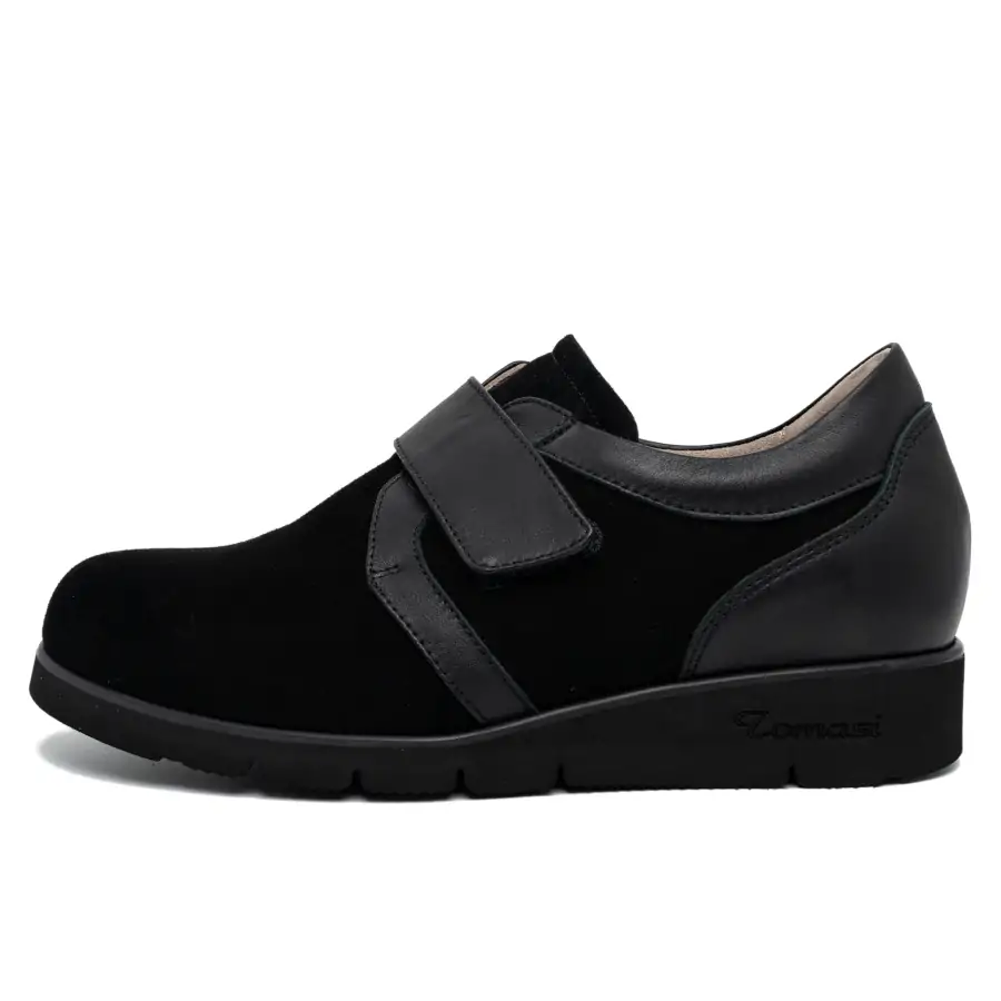Peonia Camoscio Acqua Nero scarpa donna Tomasi Shop con plantare estraibile