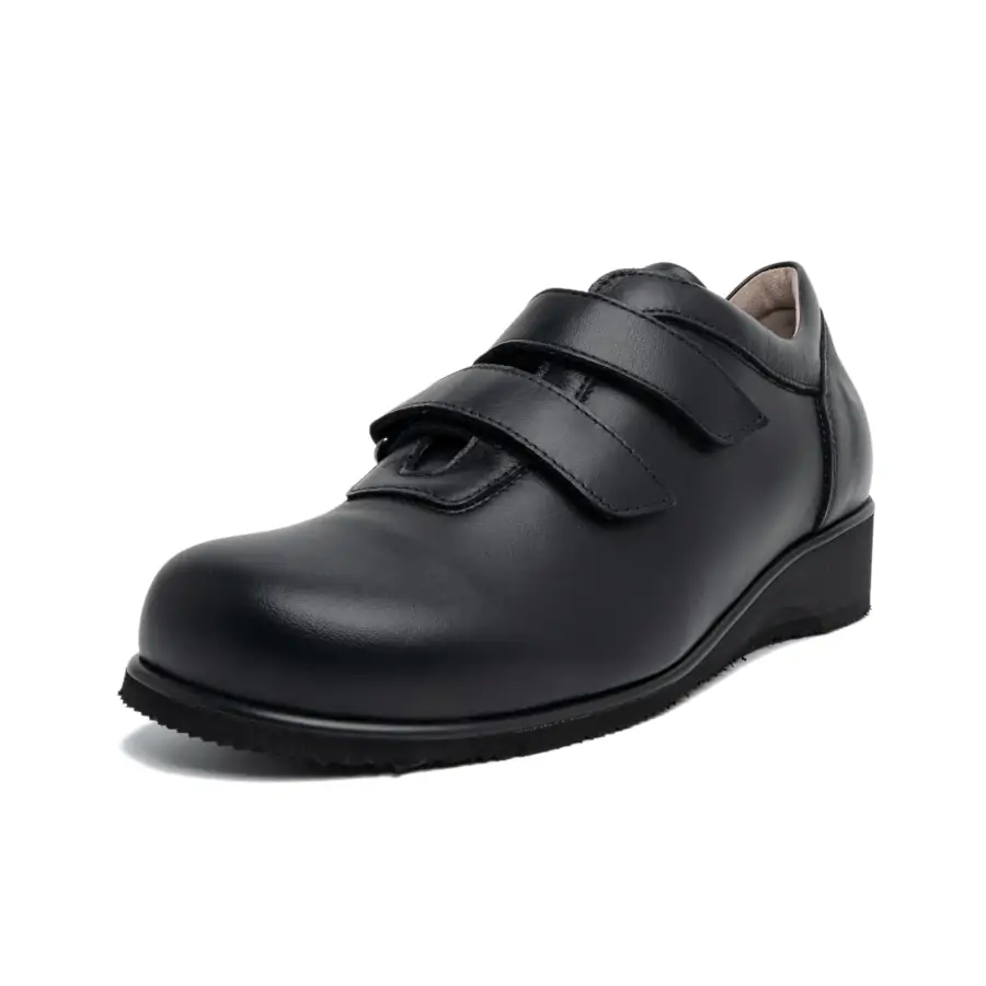 Zulena Ortho Vitello Nero con doppio velcro regolabile e calzata XXL