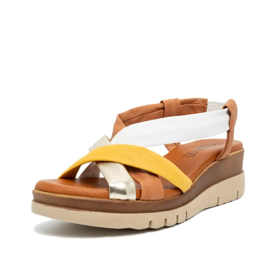 202 Tubolare Multi-Giallo sandalo donna in nappa con calzata slip-on