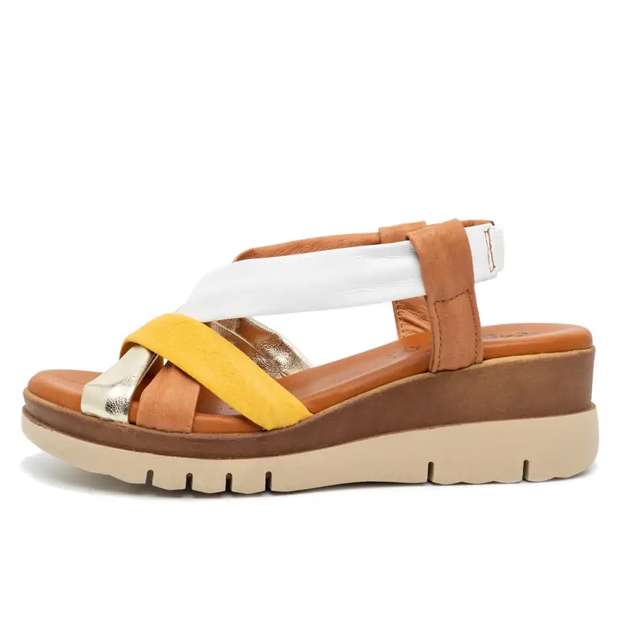 202 Tubolare Multi-Giallo sandalo donna Tomasi Shop con plantare anatomico