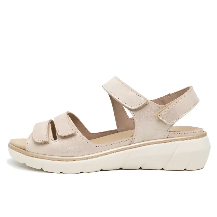 Ekela Glitter Cipria Platino sandalo donna Tomasi Shop con plantare estraibile