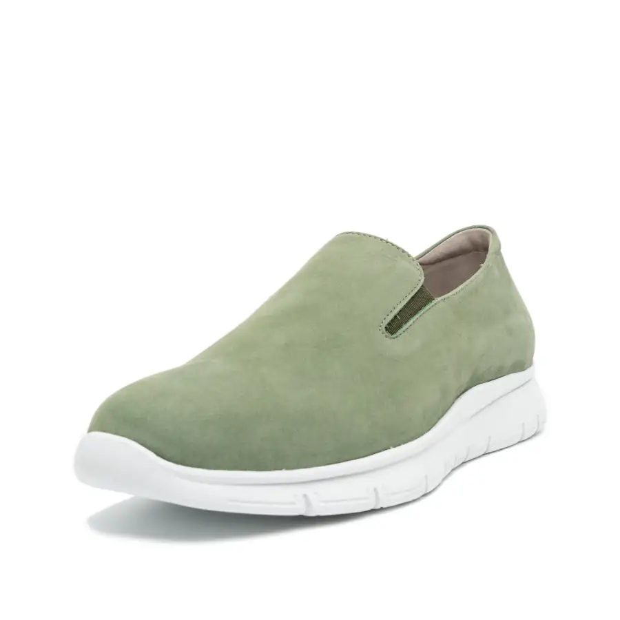 Giuliana Nabuk Muschio scarpa donna in nabuk verde con pianta larga