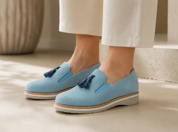 Scarpe comode Tomasi Shop indossate per camminare tutto il giorno con stabilità e comfort