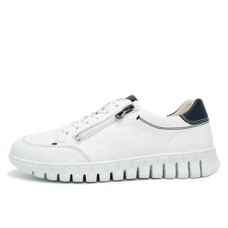 Waldläufer Baldo Bianco scarpa uomo con plantare estraibile