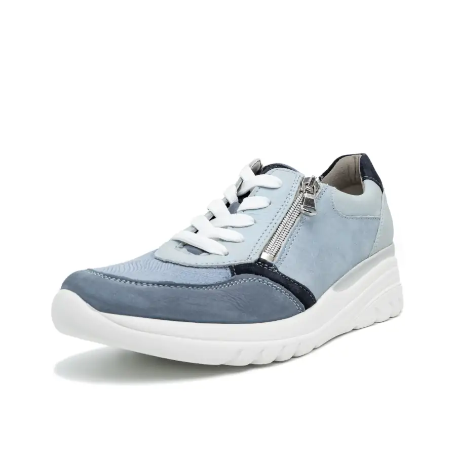 Waldläufer H-Carla Jeans scarpa donna con lacci e zip laterale