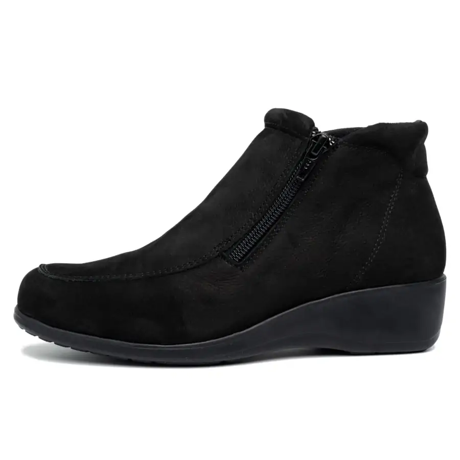 1326 Zip Nabuk Nero tronchetto donna Tomasi Shop con plantare estraibile