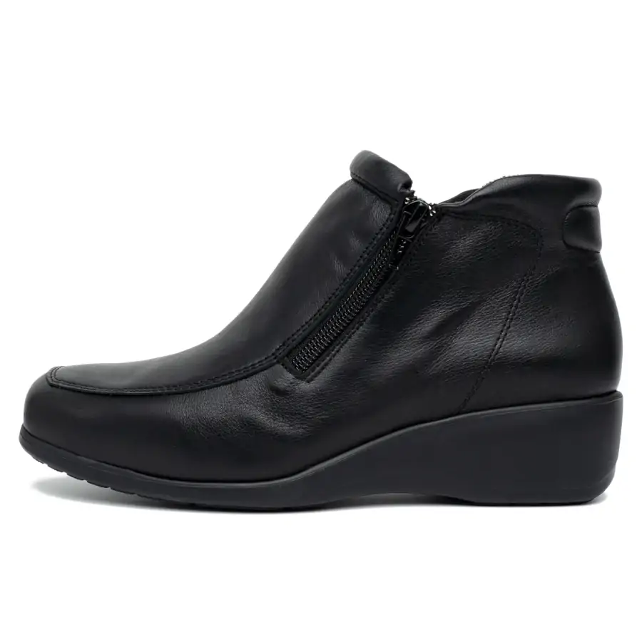 1326 Zip Vitello Nero tronchetto donna Tomasi Shop con plantare estraibile