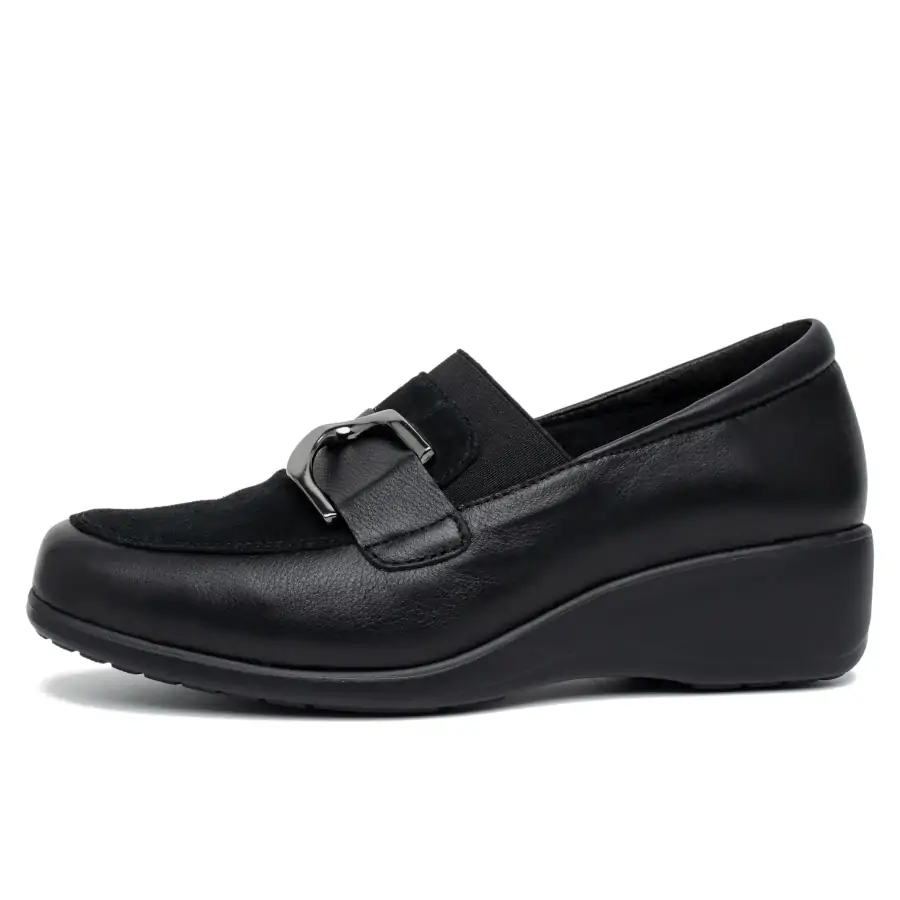 Mocassino Adorno Nero scarpa donna Tomasi Shop con plantare estraibile