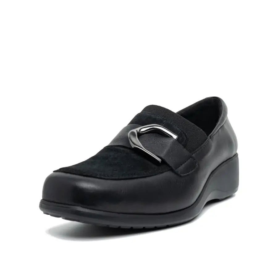 Mocassino Adorno Nero slip-on con elastico sul collo del piede