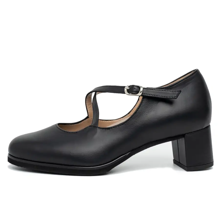 Betulla Nappa Nera scarpa donna Tomasi Shop con plantare estraibile