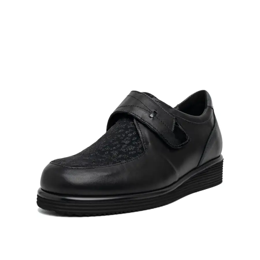 Emilia Micro Vitello Nero con velcro regolabile e tessuto elasticizzato