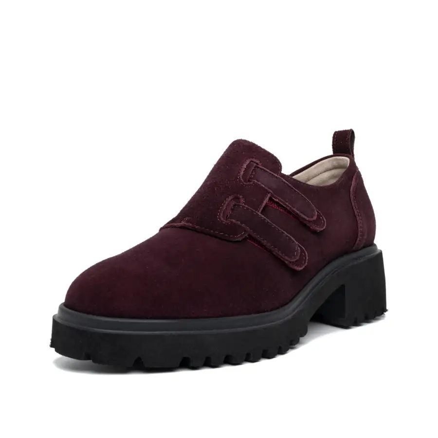 Guadalupe Camoscio Acqua Prugna con doppio velcro regolabile e calzata M/L