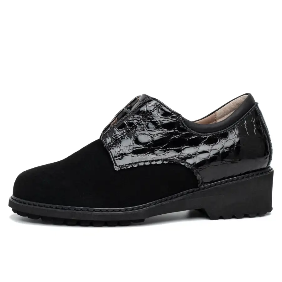 Tais Camoscio Nero scarpa donna Tomasi Shop con plantare estraibile