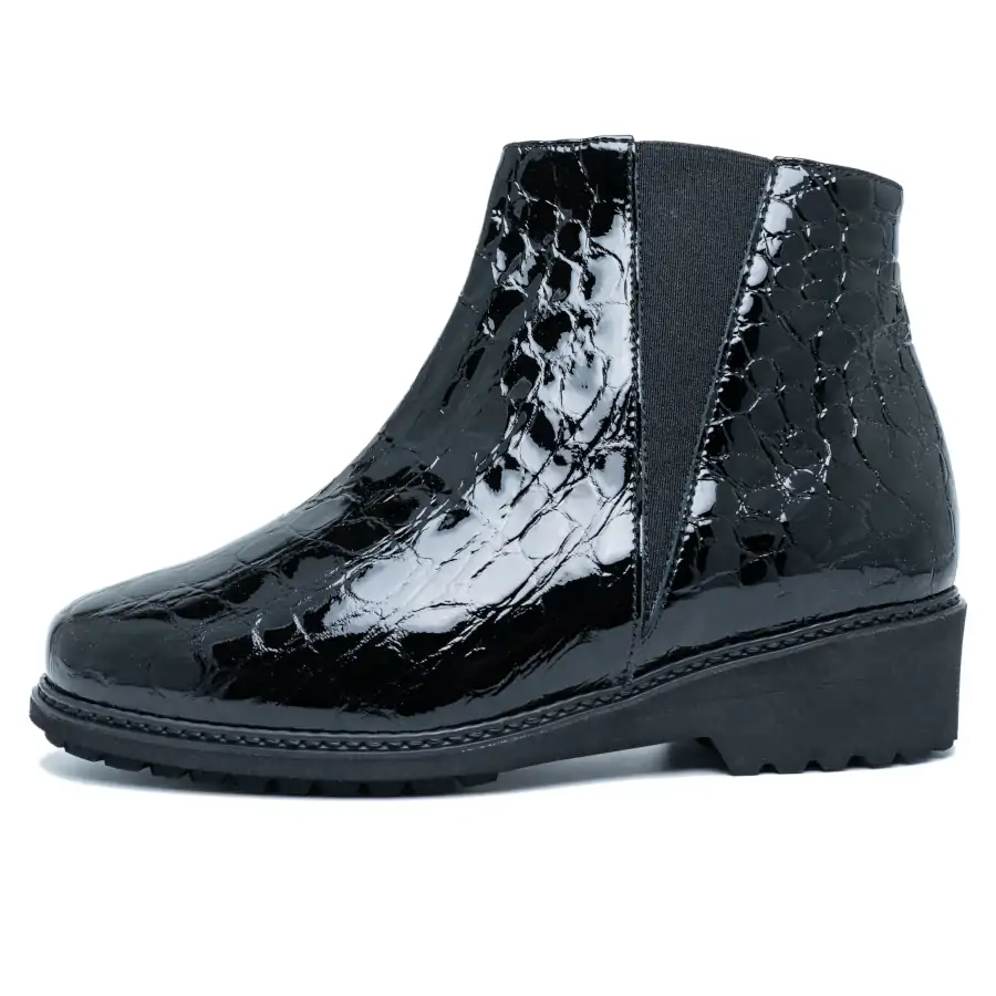 Kris Cocco Nero tronchetto donna Tomasi Shop in vernice stampa cocco