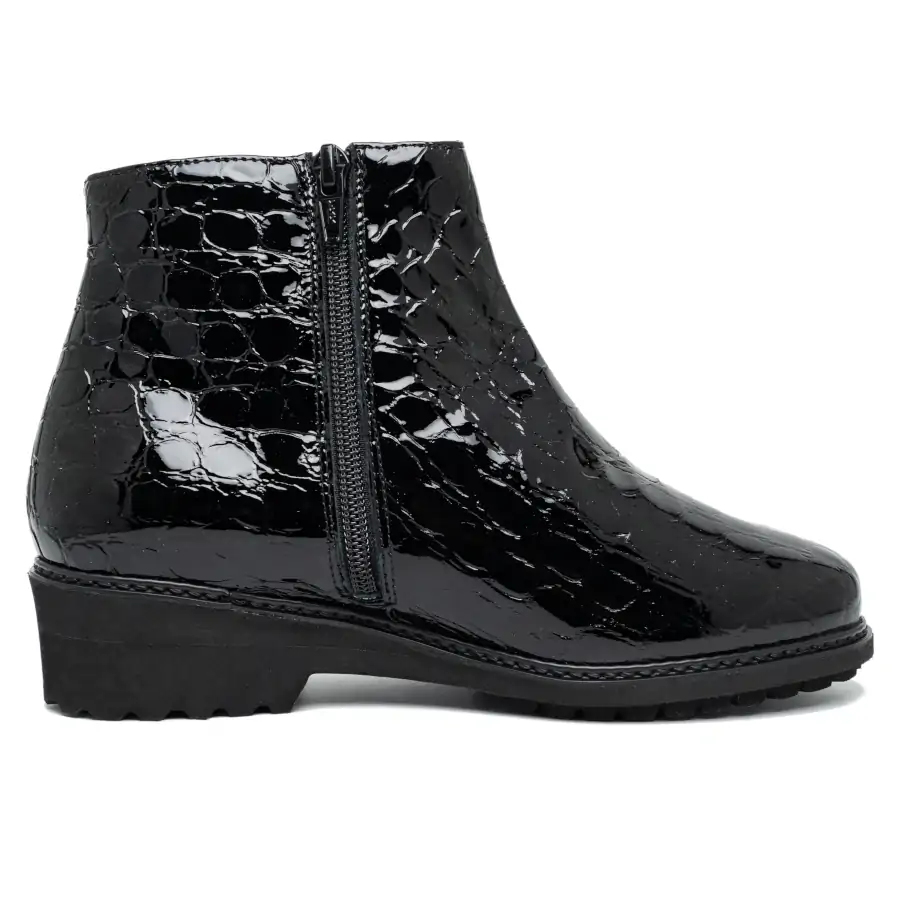 Zip laterale, elastico e suola del tronchetto Tomasi Shop Kris Cocco Nero